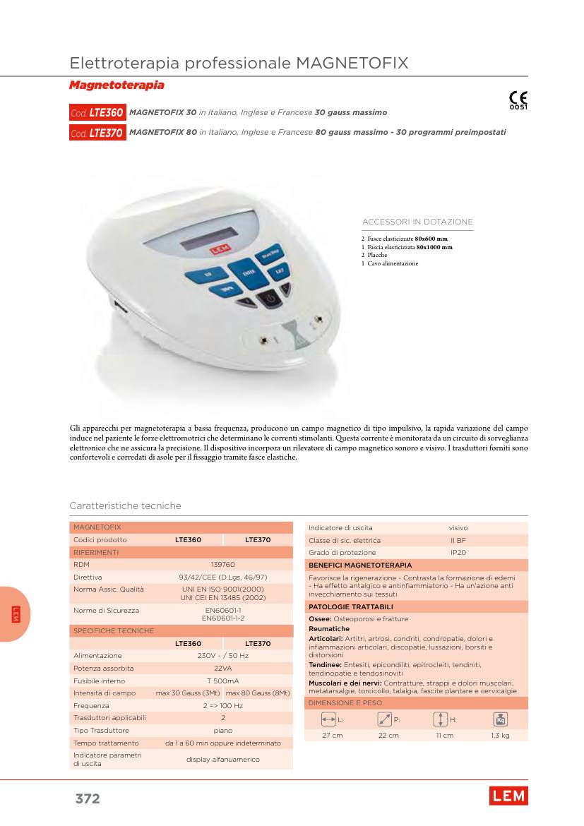 Moretti – MAGNETOTERAPIA LEM MAGNETOFIX 80