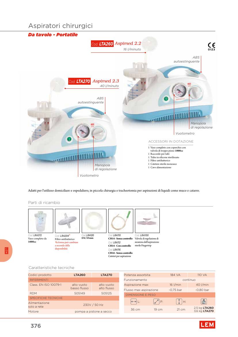 Moretti – ASPIRATORE CHIRURGICO NUOVO ASPIMED 2.3